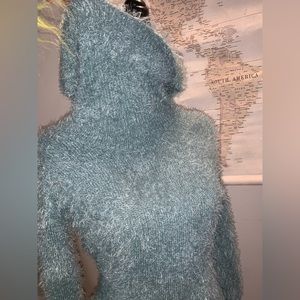 fuzzy turtle neck shirt